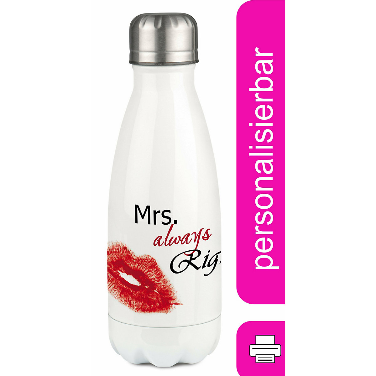 Edelstahl Kinder Thermoflasche / Trinkflasche bunt Kussmund Spülmaschinenfest, Auslaufsicher, Bruchfest, Doppelwandig, Für Heißgetränke geeignet, Mit Deckel, Isoliert
