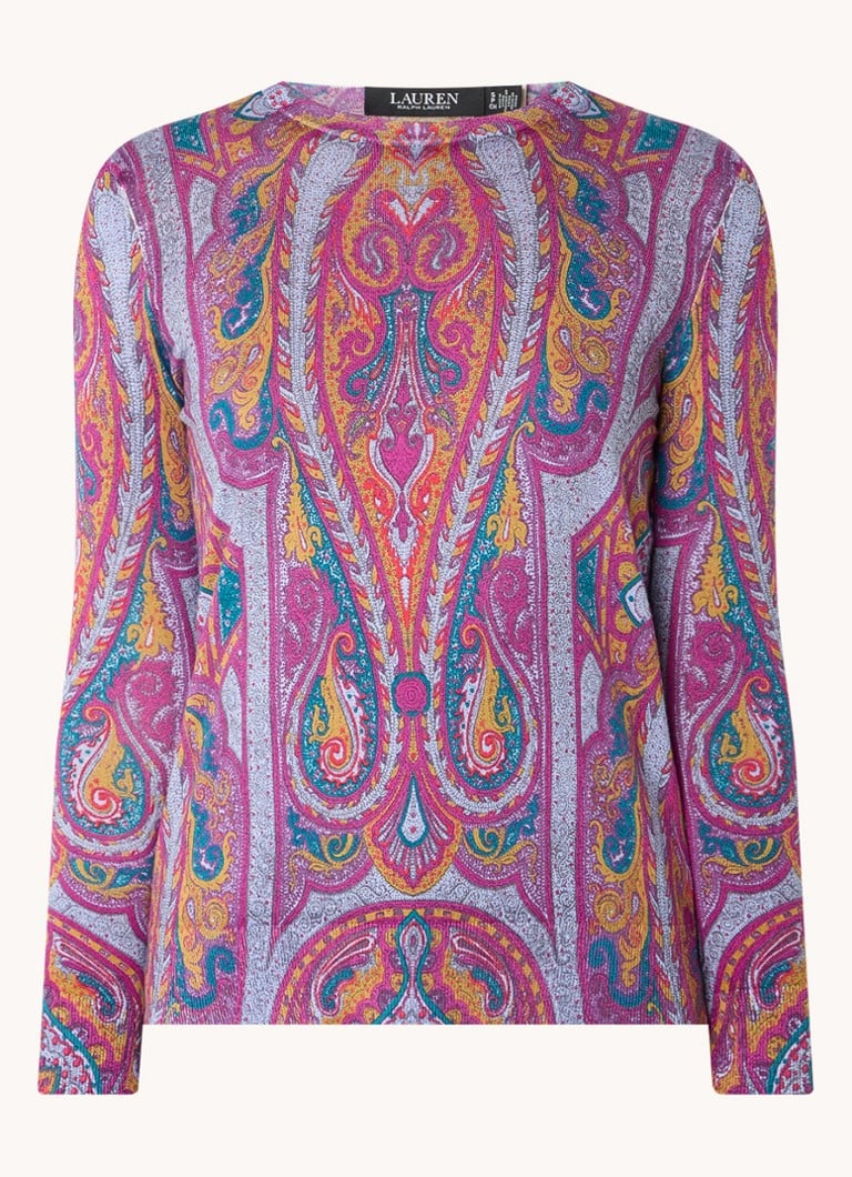 Pulover tricotat fin cu imprimeu paisley de la Ralph Lauren