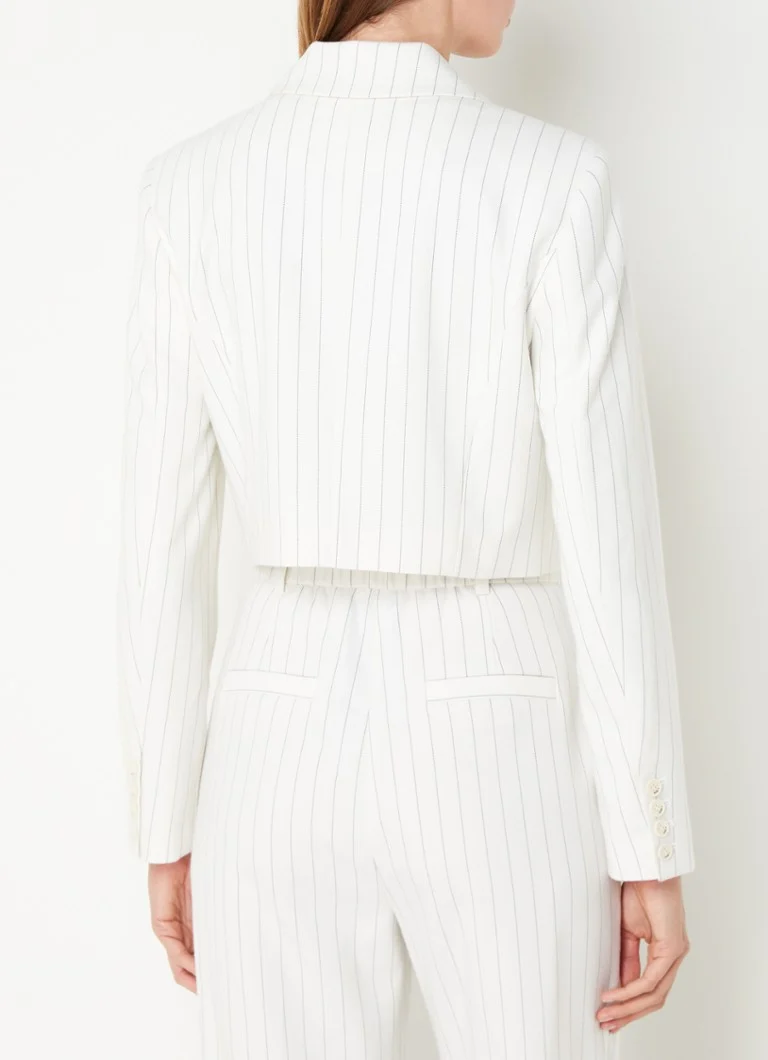 JOSH V  Emma cropped blazer met krijtstreep en opgestikte zakken