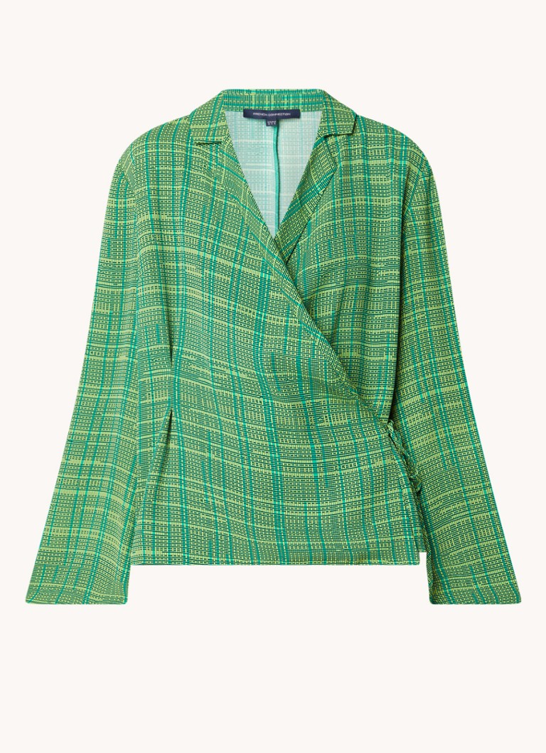 French Connection Carmen wrap top with print