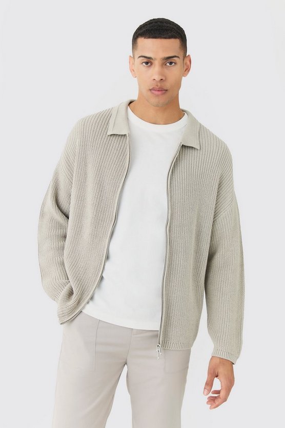 Strickpullover mit doppeltem Reißverschluss