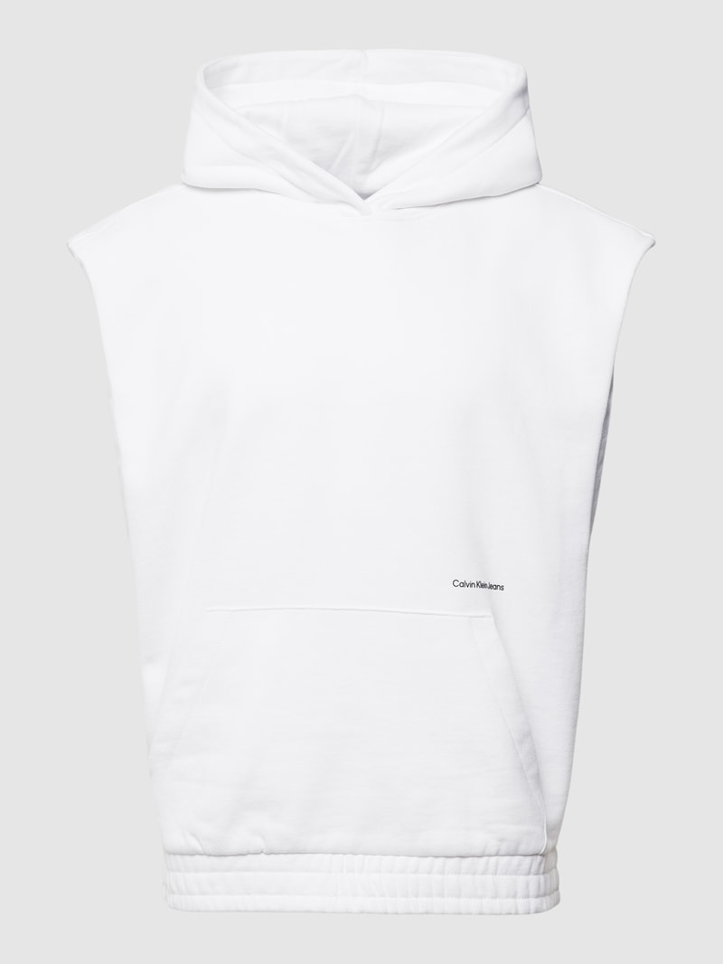 Oversized Hoodie mit Label-Print in weiss