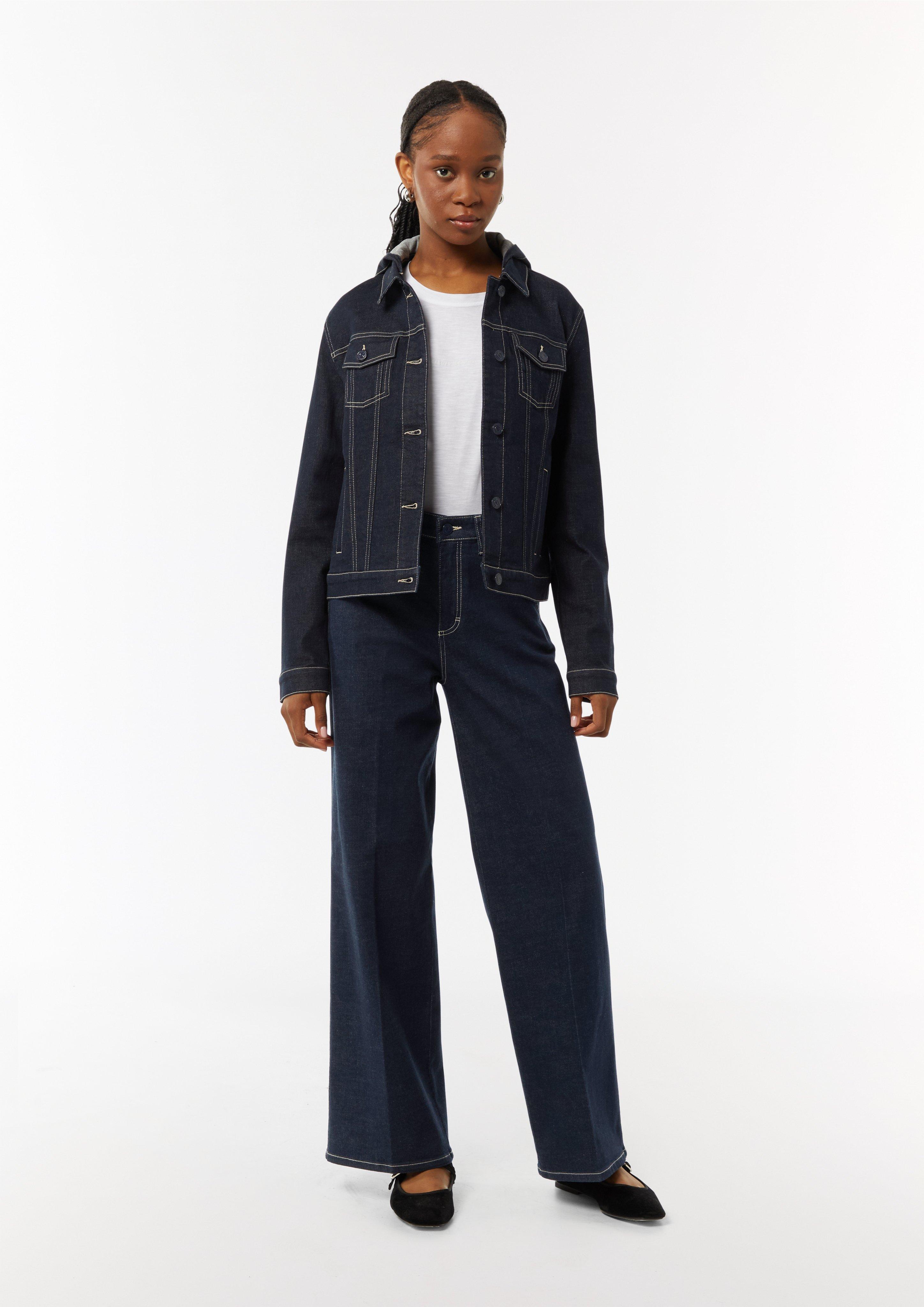 Jeans-Hose mit Wide leg - navy