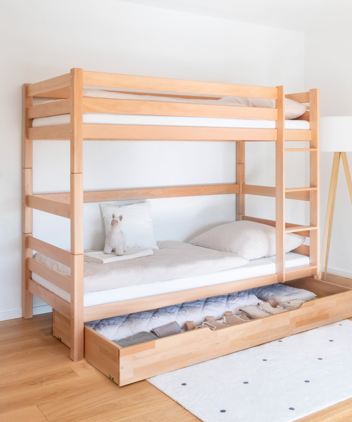 Etagenbett Buche Hoch Transparent lackiert