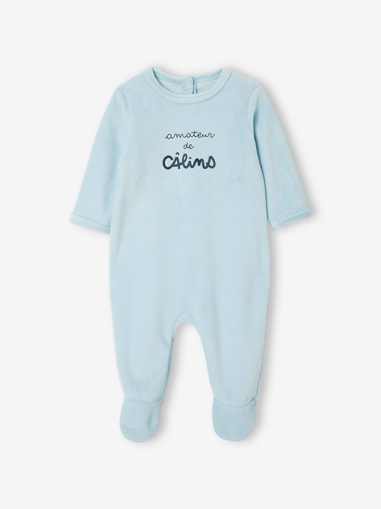 Lot de 3 dors-bien bébé en velours BASICS bleu nuit