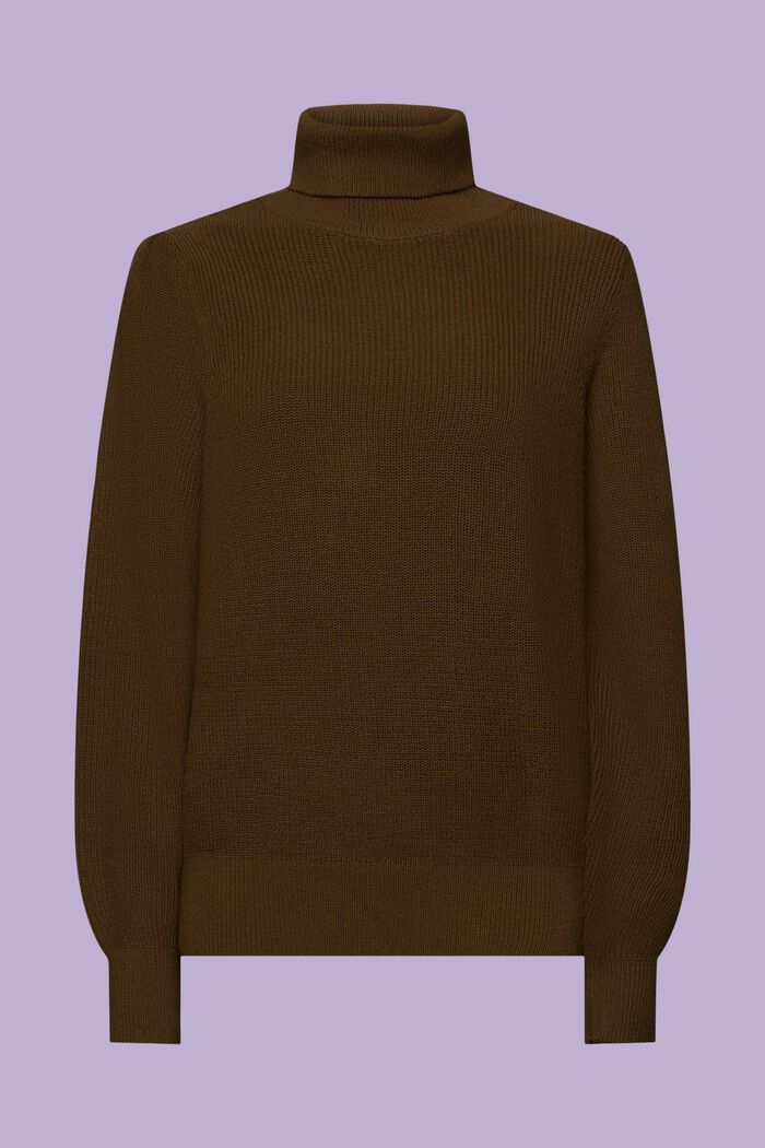 Rippstrickpullover mit Rollkragen