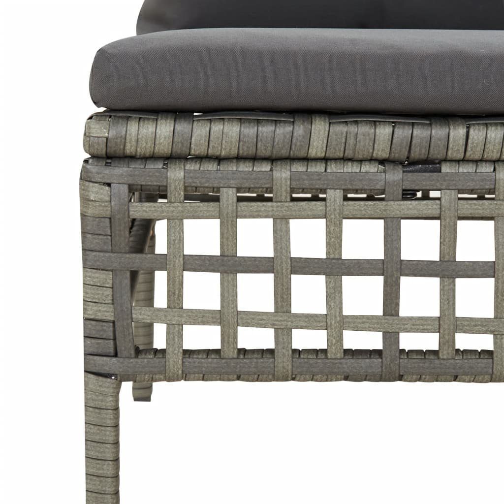 vidaXL Gartenlounge-Set 3-tlg. Garten-Lounge-Set mit Kissen Grau Poly Rattan, (1-tlg)