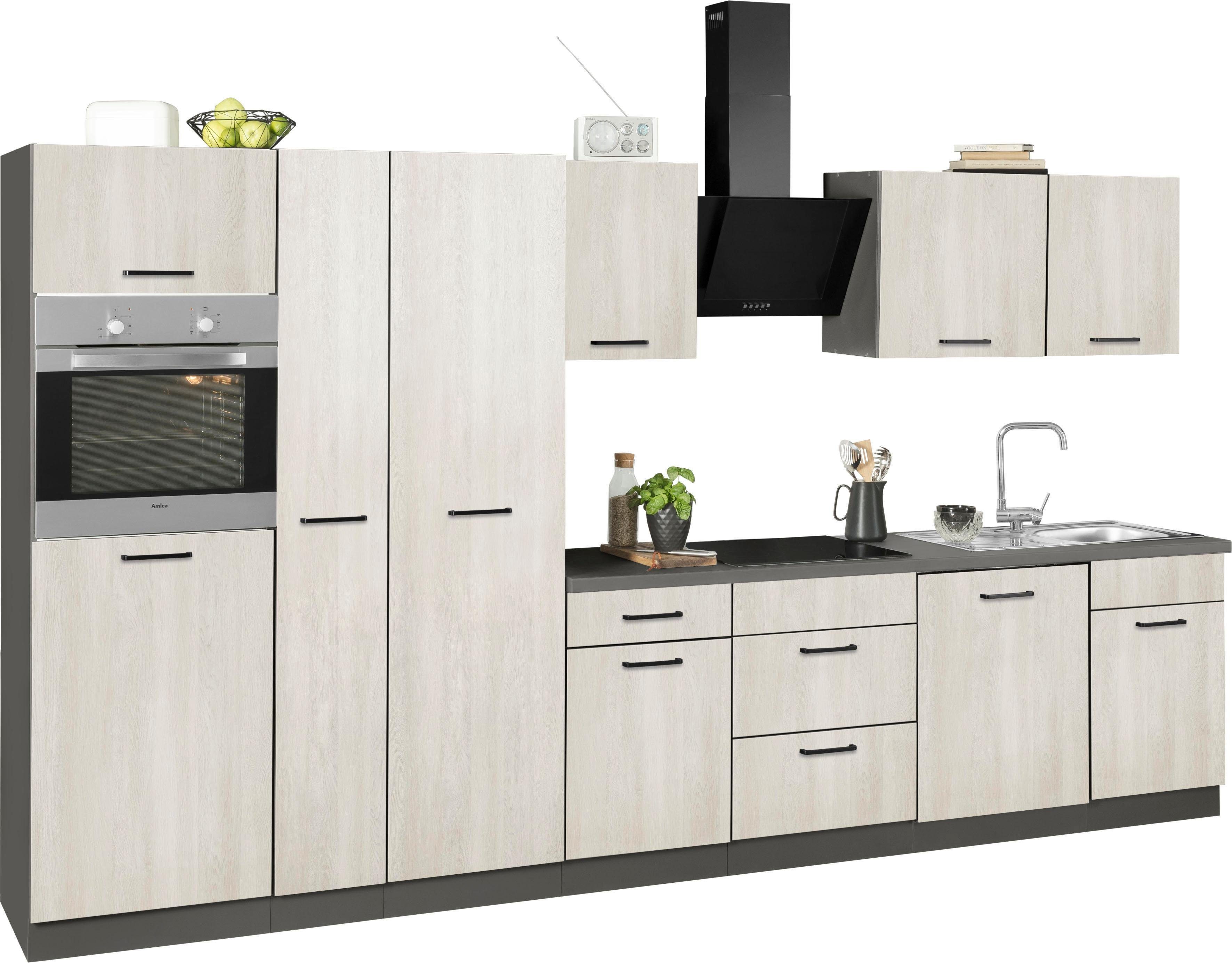 wiho Küchen Küchenzeile Esbo, mit E-Geräten, Breite 360 cm