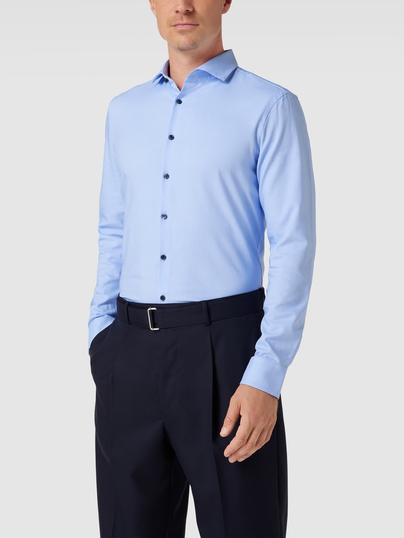 Business-Hemd mit Strukturmuster in bleu
