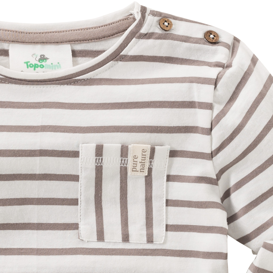 2 Baby Langarmshirts mit Brusttasche