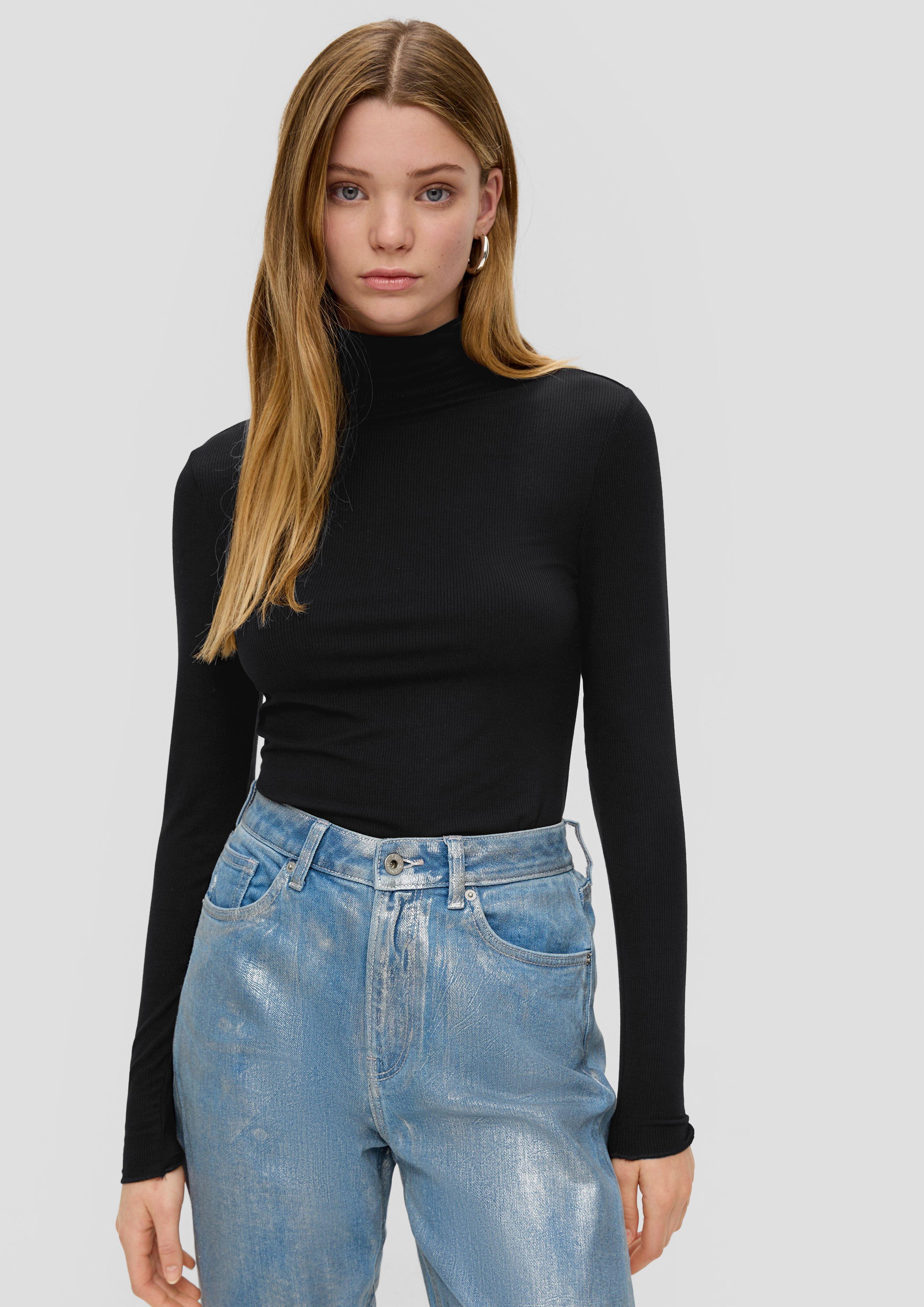 Geripptes Longsleeve aus Modalmix  2138340-9999