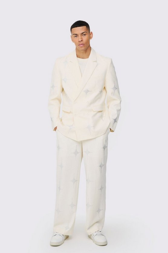 Lockerer Blazer mit Strass-Verzierung