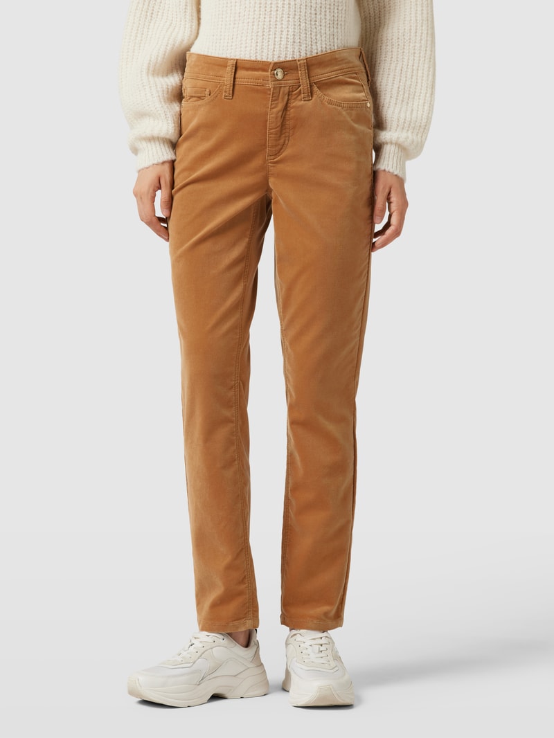 Slim Fit Jeans im 5-Pocket-Design Modell 'PIPER' in camel