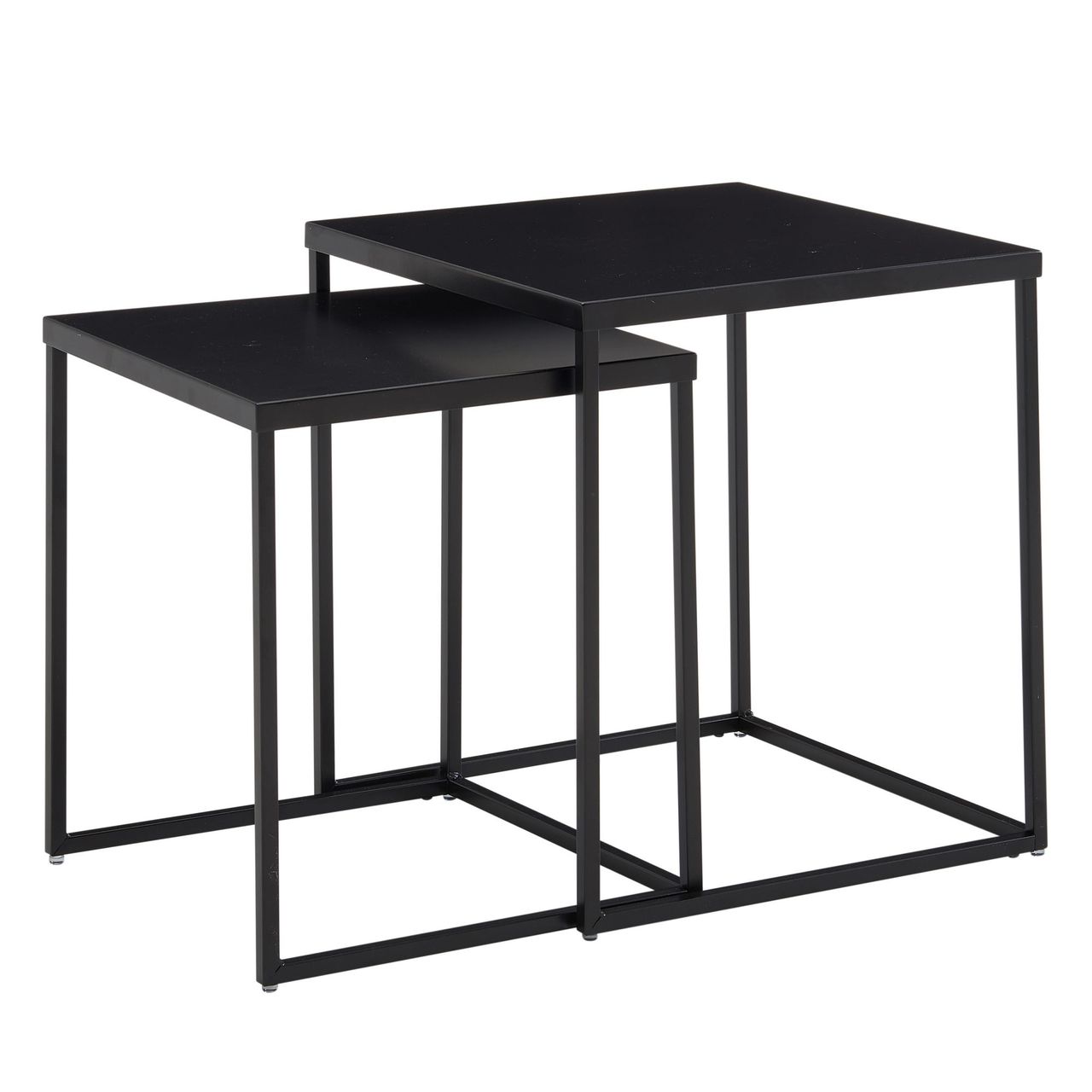 Skyport WOHNLING Beistelltisch Metall Satztisch 2 teilig Couchtisch Tisch Set Schwarz