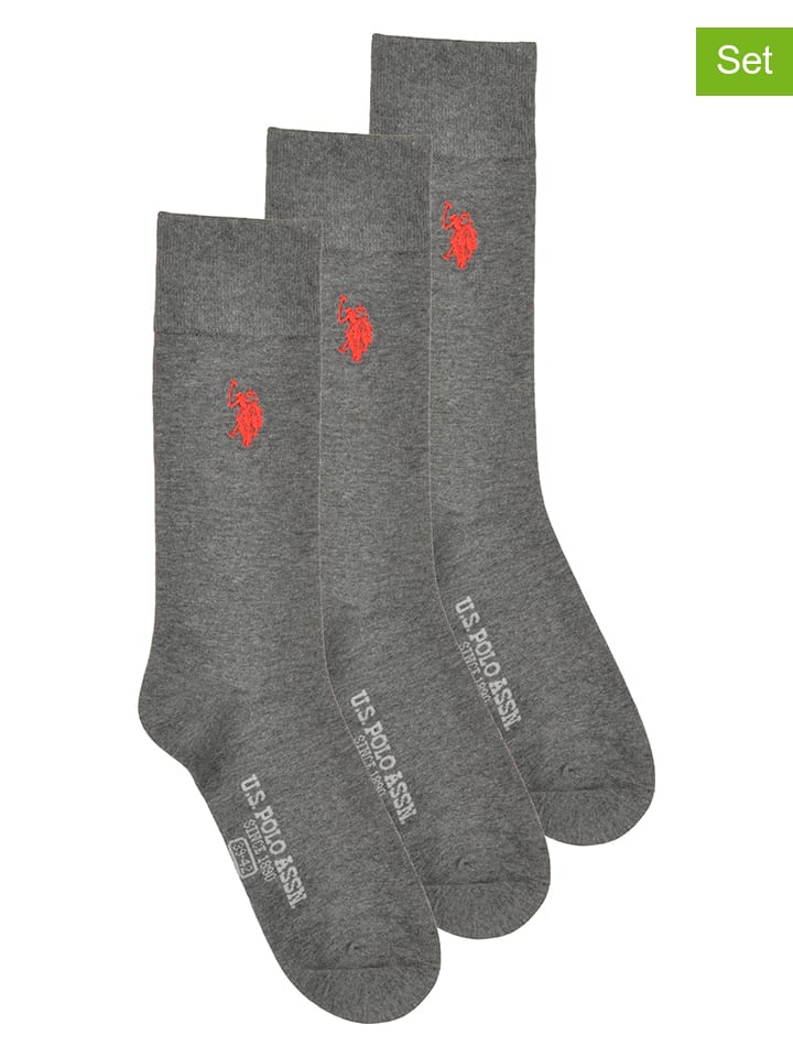 U.S. Polo Assn. 3er-Set: Socken in Grau günstig kaufen