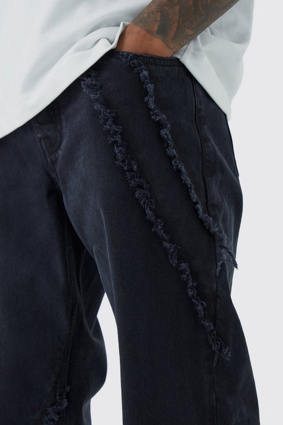 Lockere Jeans mit ausgefranstem Saum
