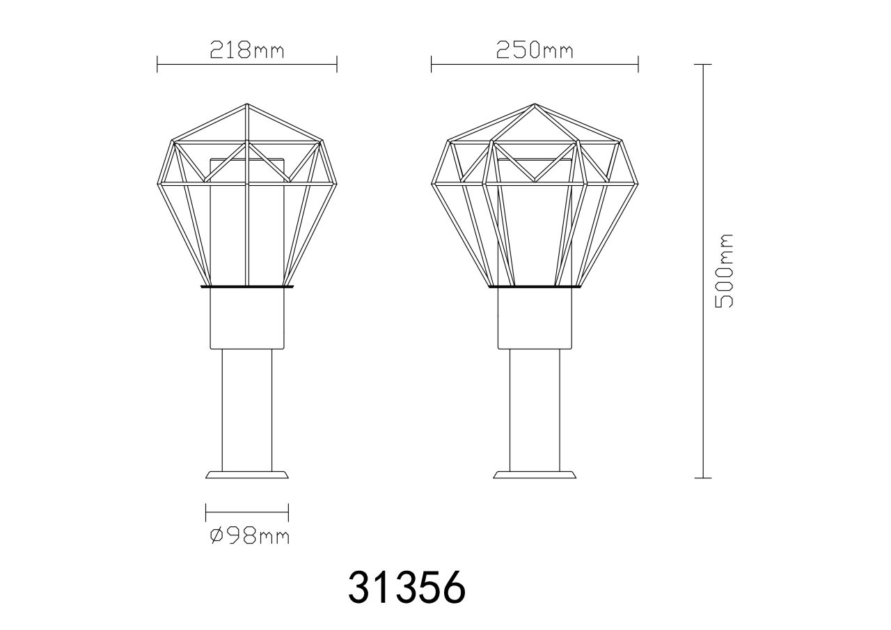 Globo Lighting - HORACE - Außenleuchte Edelstahl schwarz, 1x E27 LED