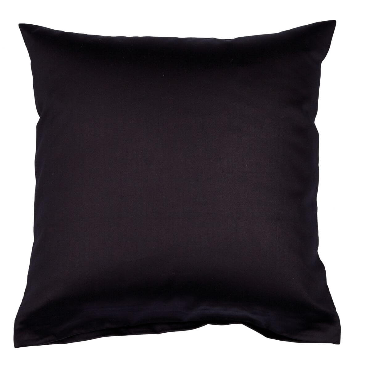 Janine Colors Mako-Satin Kissenbezug Schwarz 40 x 40 cm