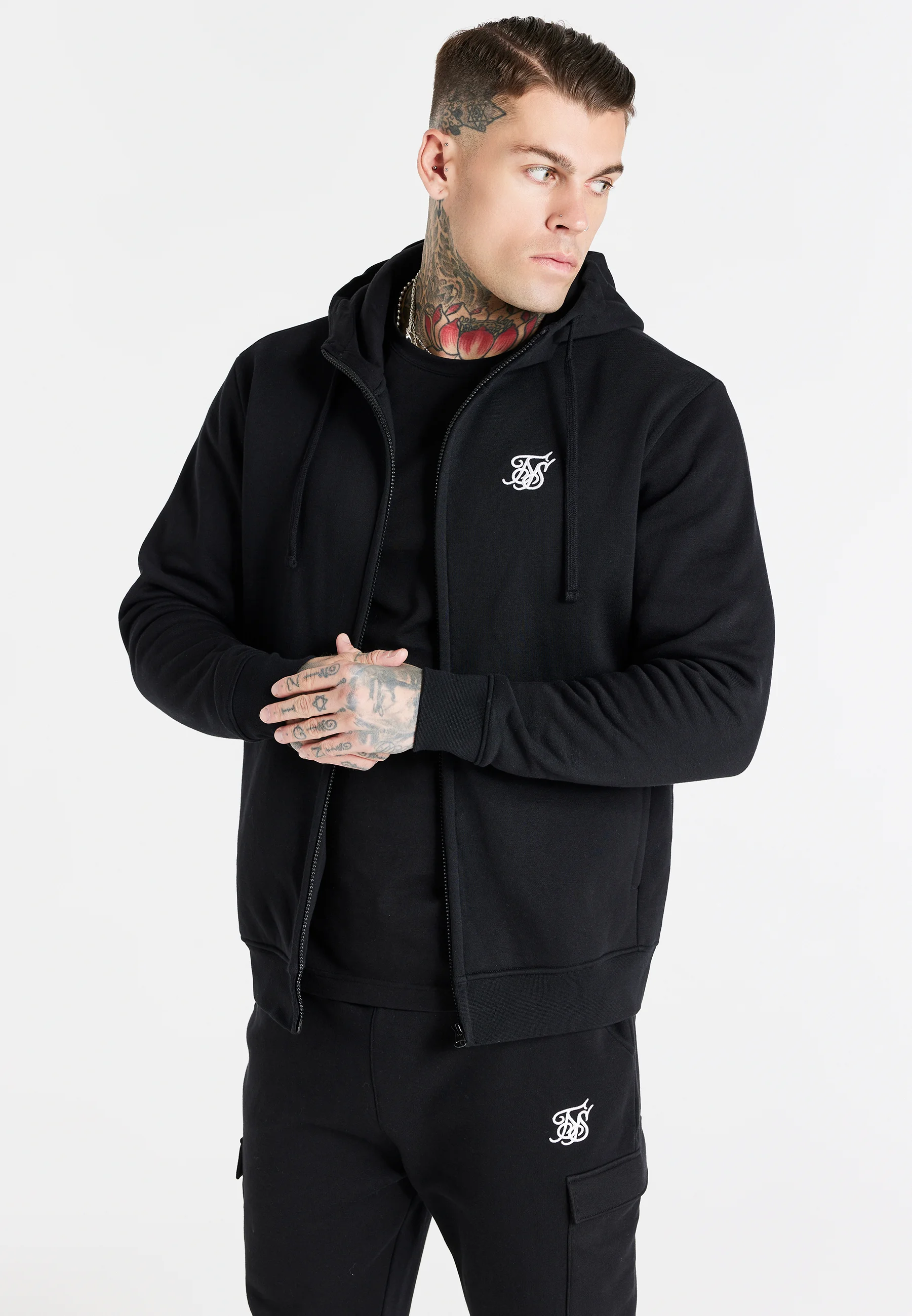 Sudadera con capucha SIKSILK ESSENTIAL FUNNEL - Sudadera con cremallera
