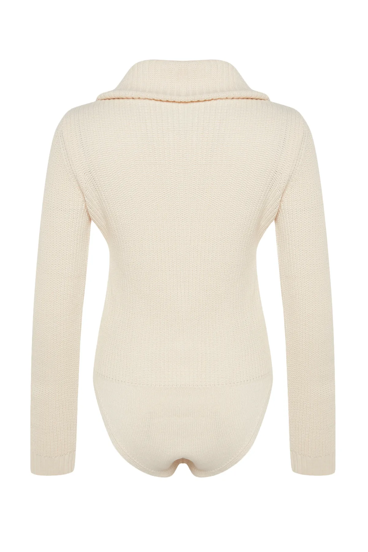 Trendyol Collection  Steinfarbener Strickbody mit Reißverschluss und Druckknöpfen TWOAW24BD00025