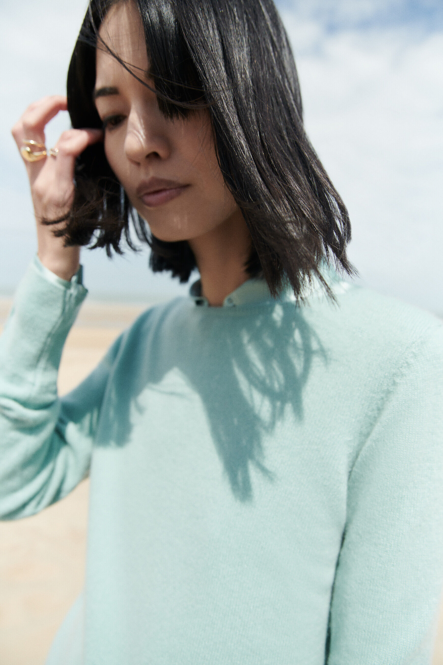 Pull mzoan vert clair femme