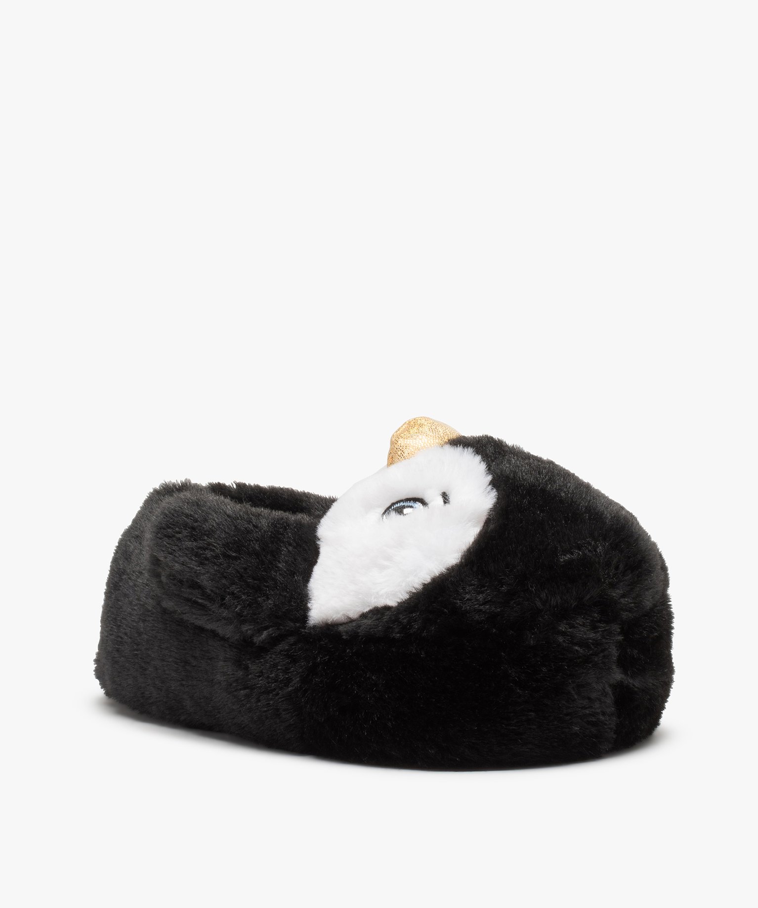 Chaussons femme 3D en forme de pingouin noir | GEMO