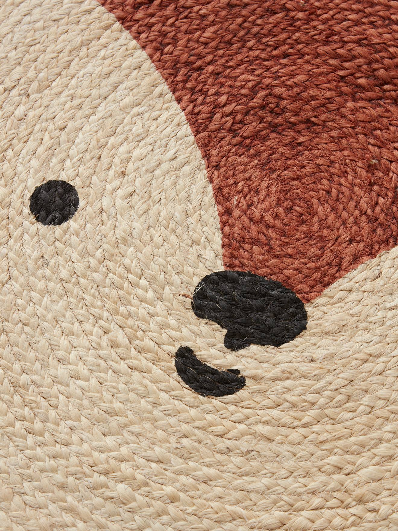 Vertbaudet Kinderzimmer Jute-Teppich FUCHS - hellbeige/rotbraun
