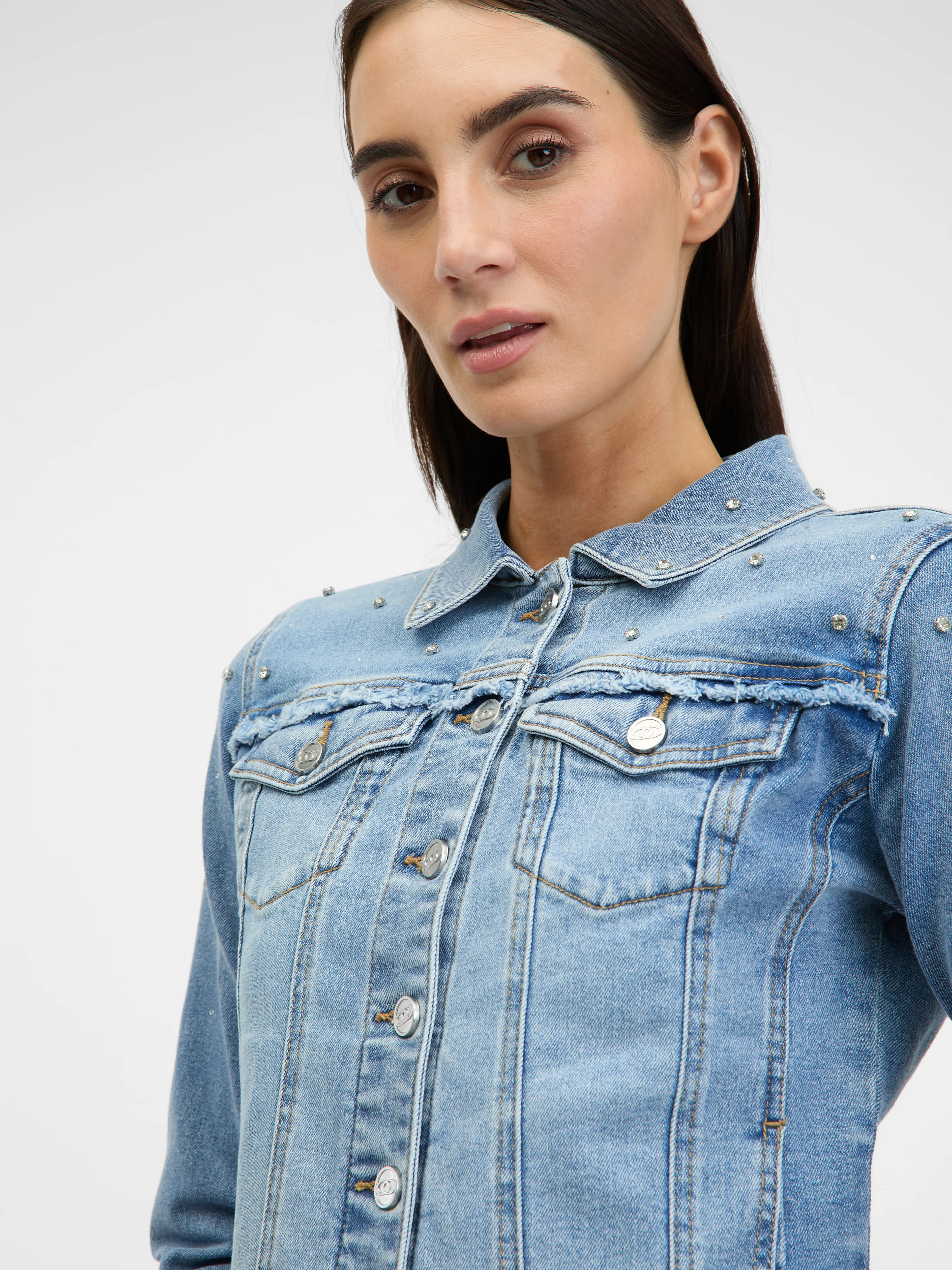 Hellblaue Damen-Jeansjacke ORSAY