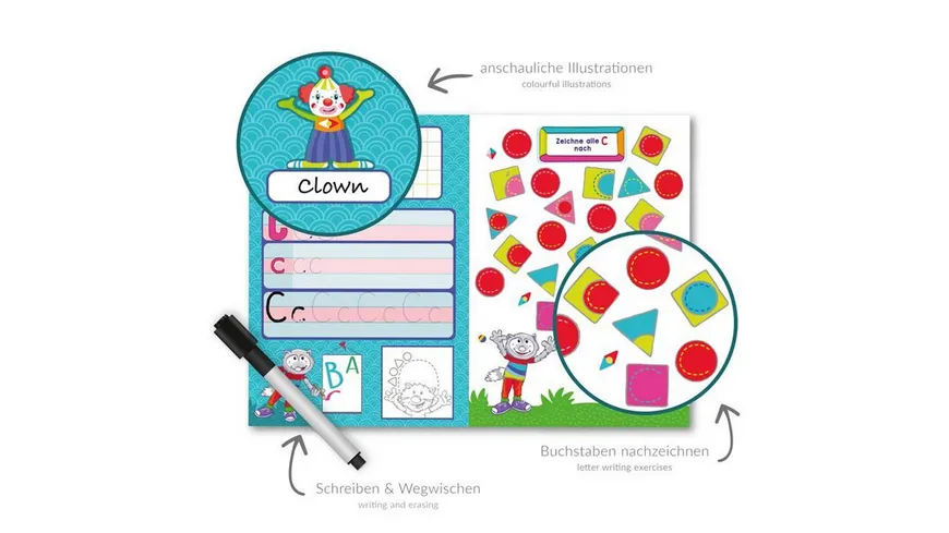 TRENDHAUS ABC Champions Activity Lernkoffer A-Z wisch&weg