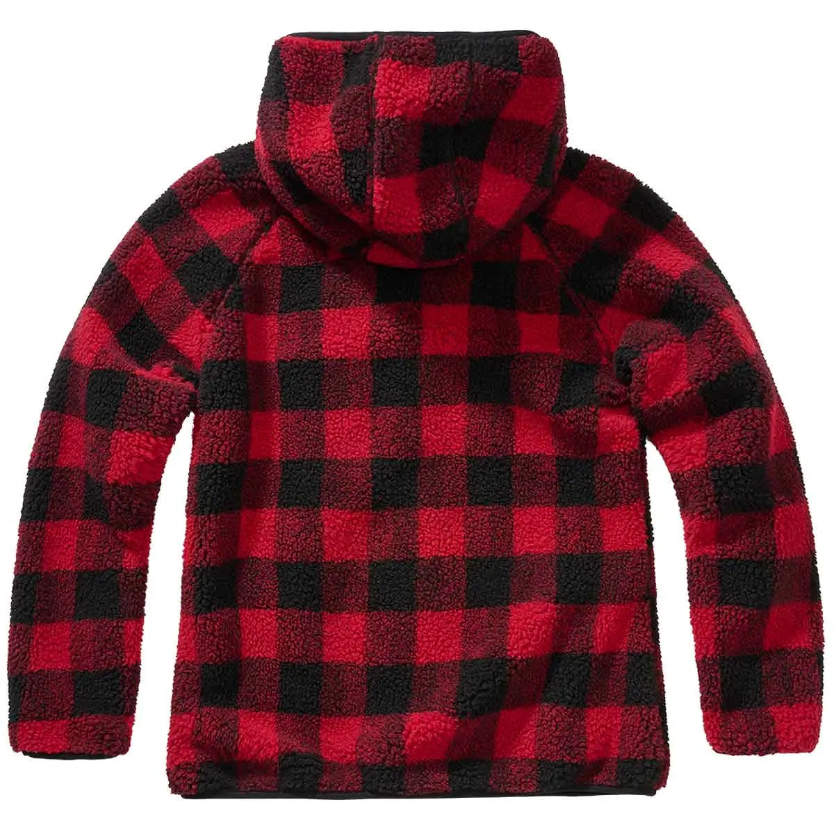 Ladies Teddyfleece Jacke rot-schwarz