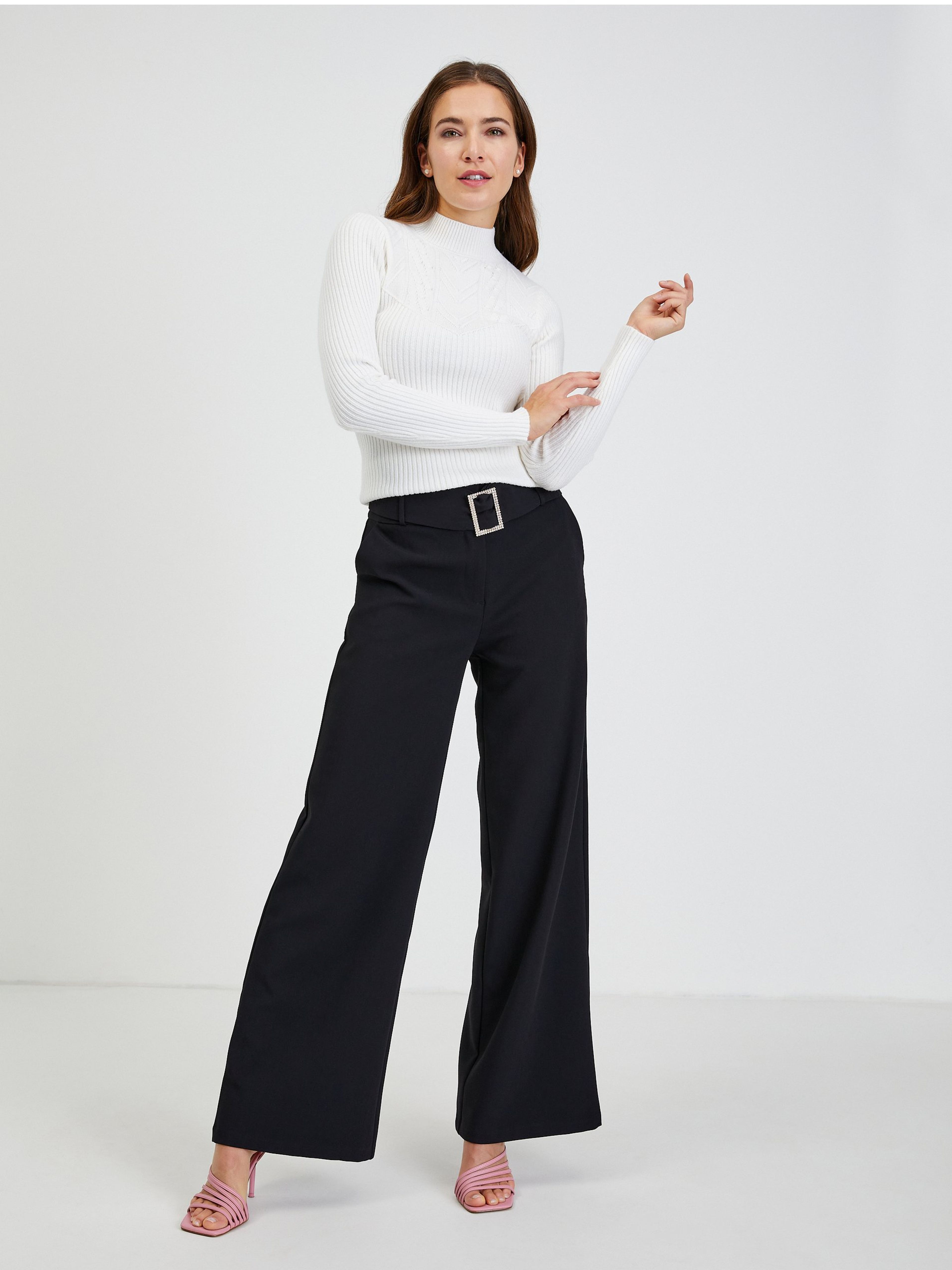 Weißer Damen Ripppullover ORSAY