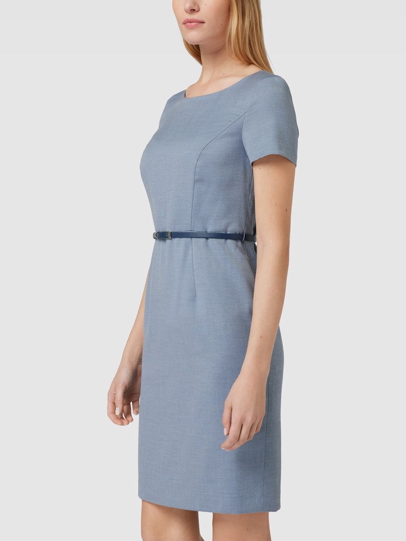 Blusenkleid mit feinem Muster in marineblau meliert
