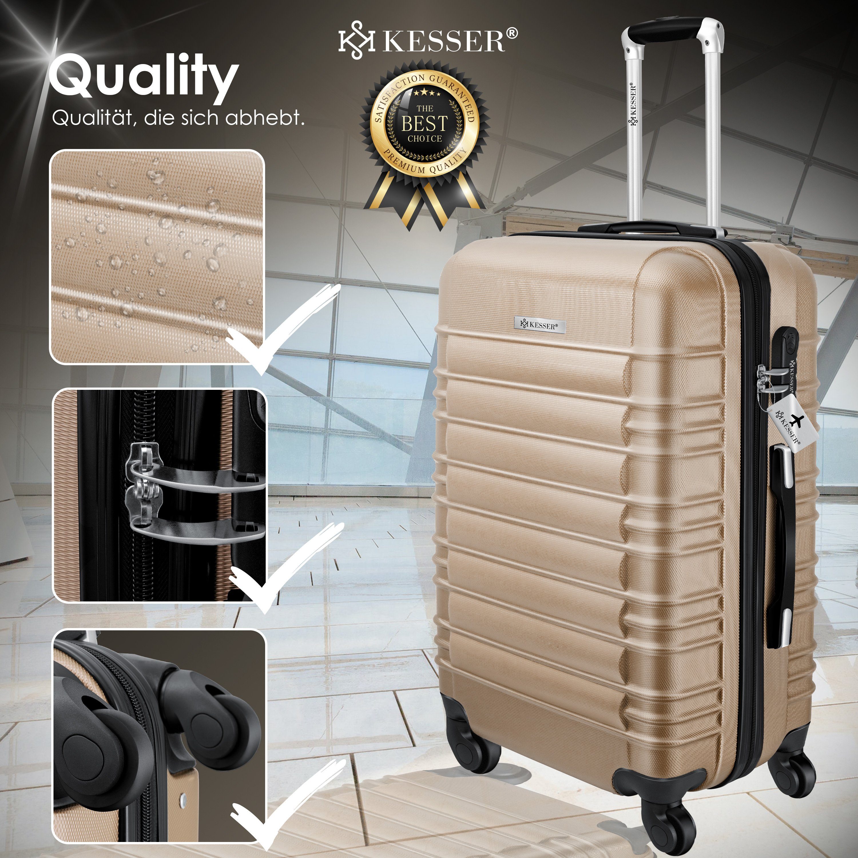 KESSER Kofferset, 4 Rollen, (4 tlg), 4tlg. Hartschalenkofferset Hartschalenkoffer Reisekoffer Set