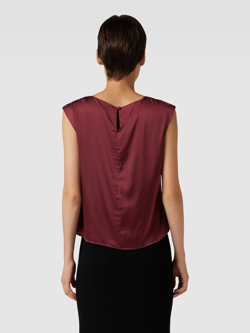 Bluse mit gelegten Falten in bordeaux rot