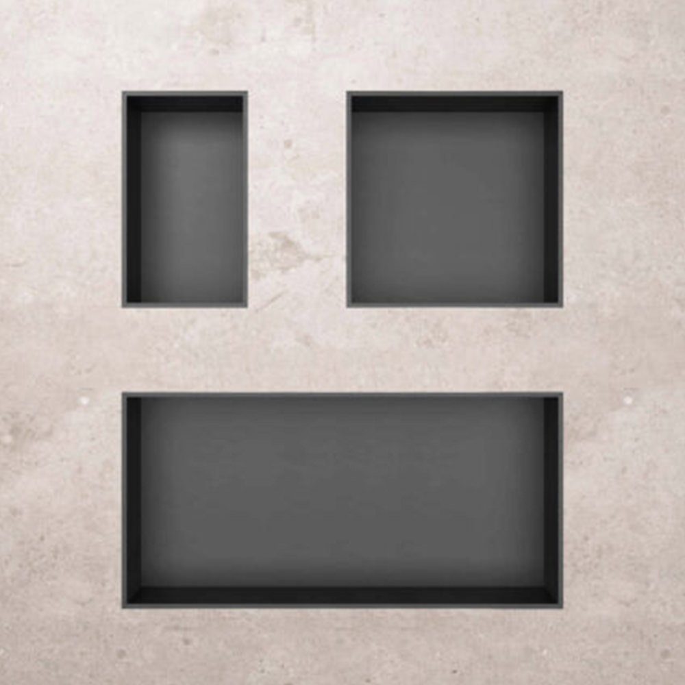 Aloni Regalaufsatz HEC60GG, (1-St), Aloni Wandnische Edelstahl grau gebürstet rostfrei 300x600x100mm