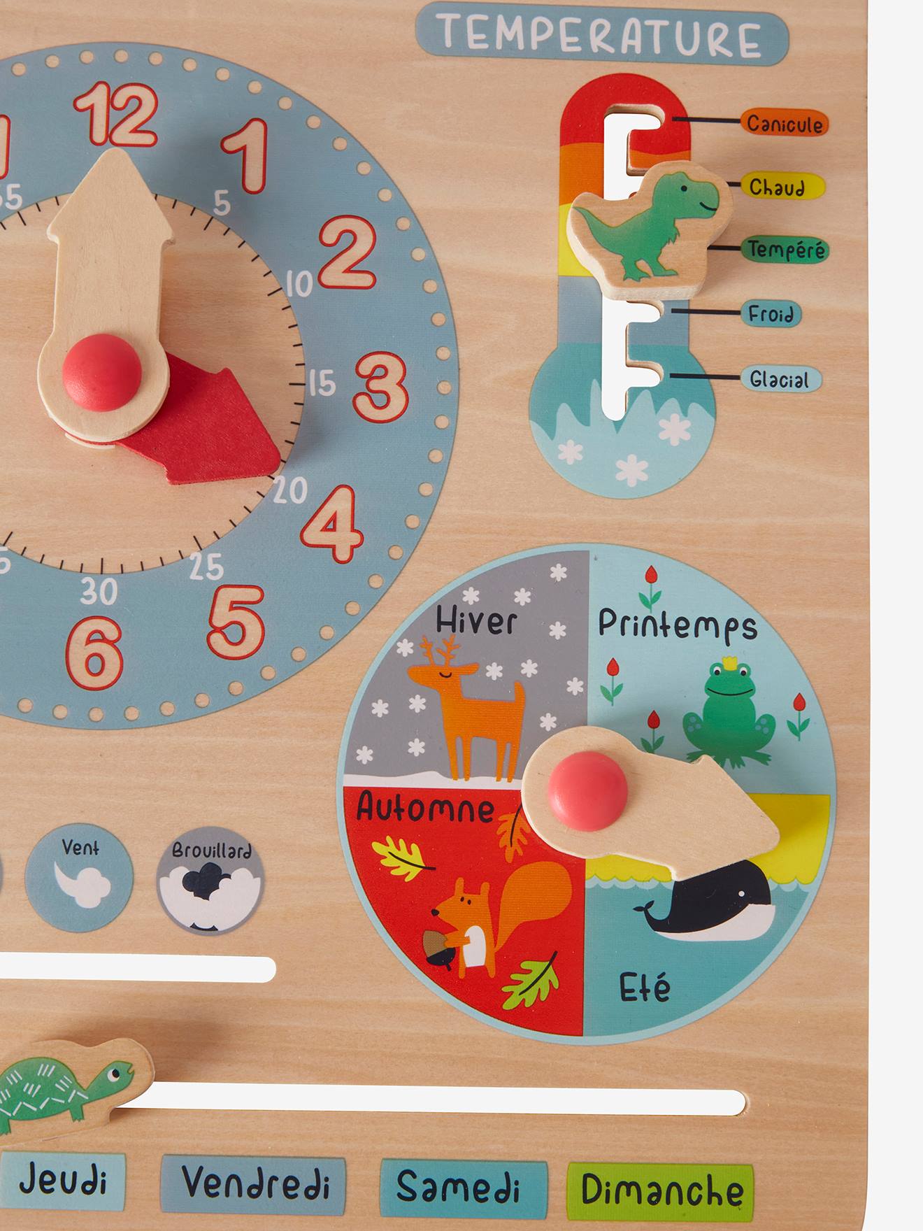 Vertbaudet Kinder Spieluhr mit Kalender, Holz FSC - mehrfarbig