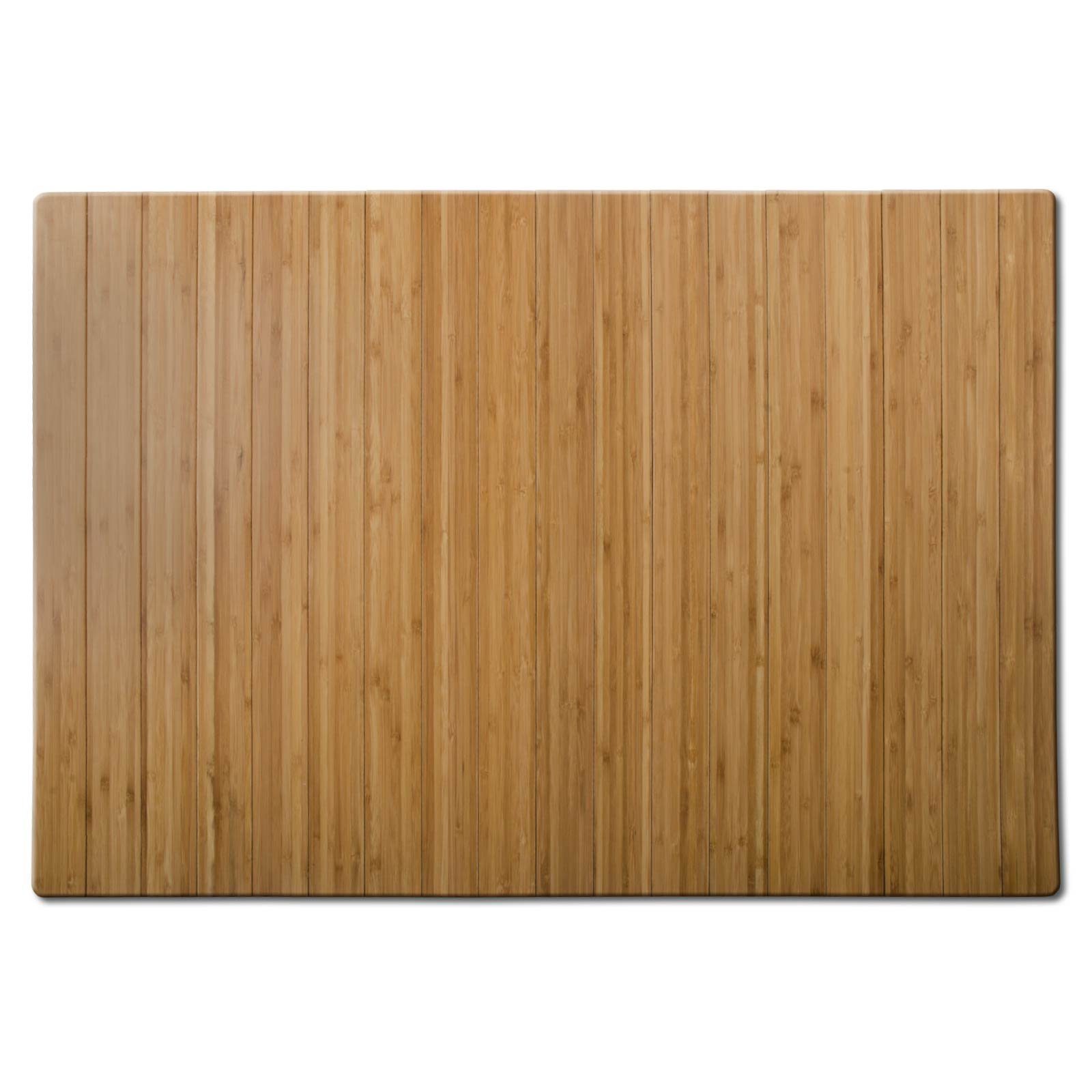 Karat Bodenschutzmatte Bambus für Hartböden, 90x120 cm, Mit Filz-Unterfütterung, pflegeleicht, Hellbraun