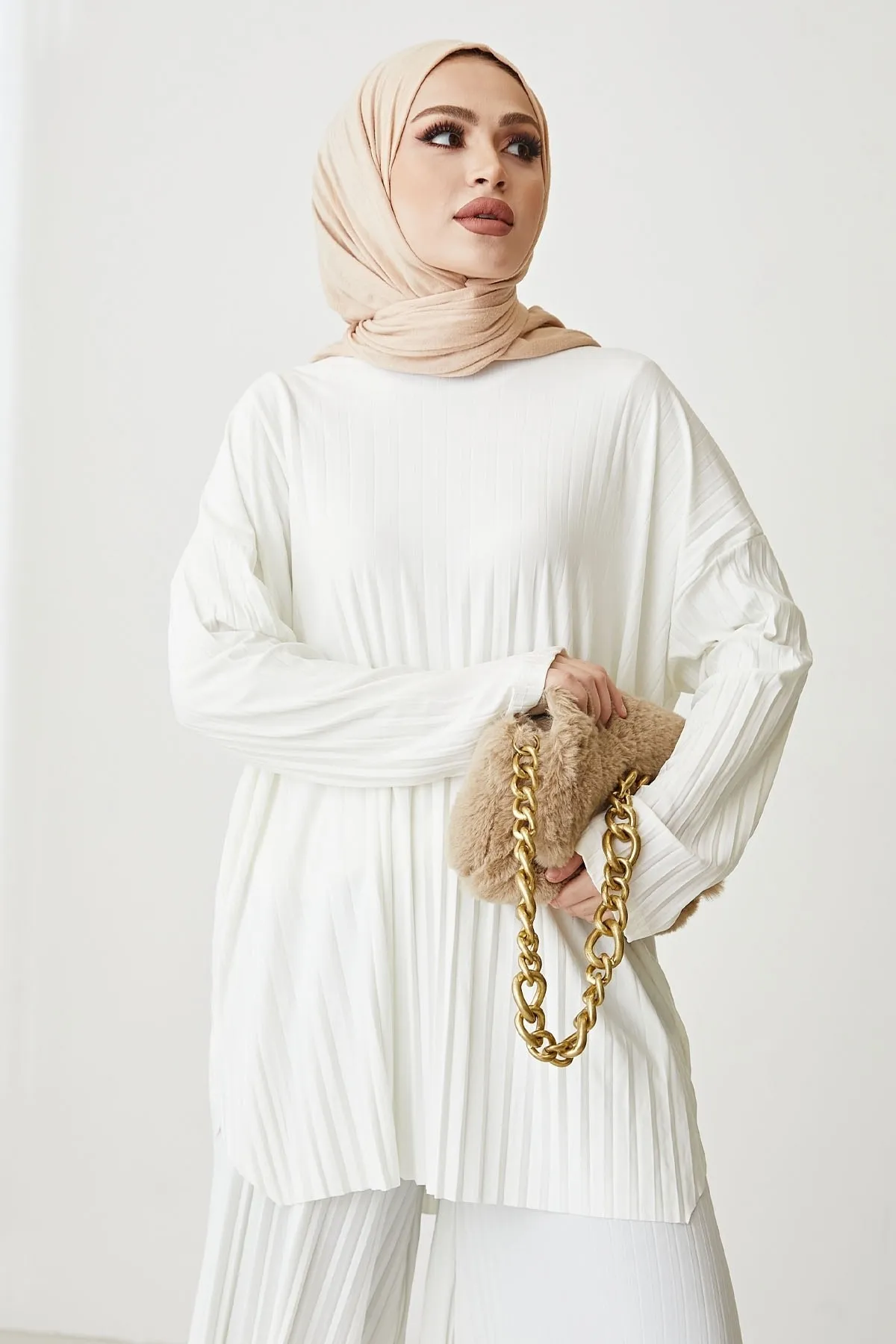 InStyle  Mila Faltenhosen-Tunika-Doppelset - Weiß