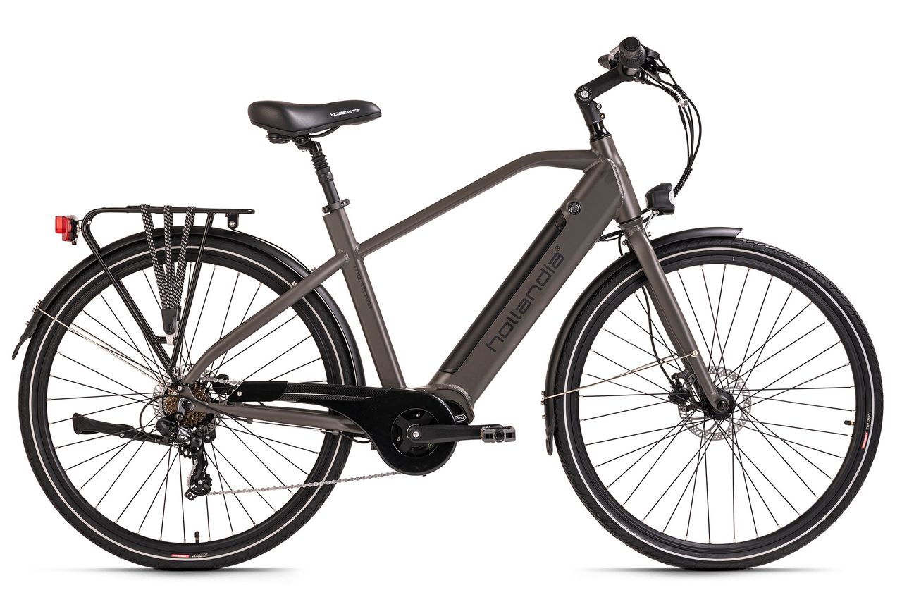 Hollandia Alu E-Citybike Herren Mantova 28'' E-Bike grau 250 Watt Li-Ion 36V/10,4 Ah 7 Gänge