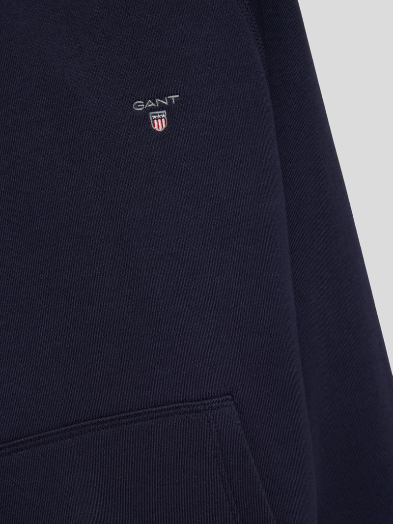 Hoodie mit Label-Stitching in marineblau