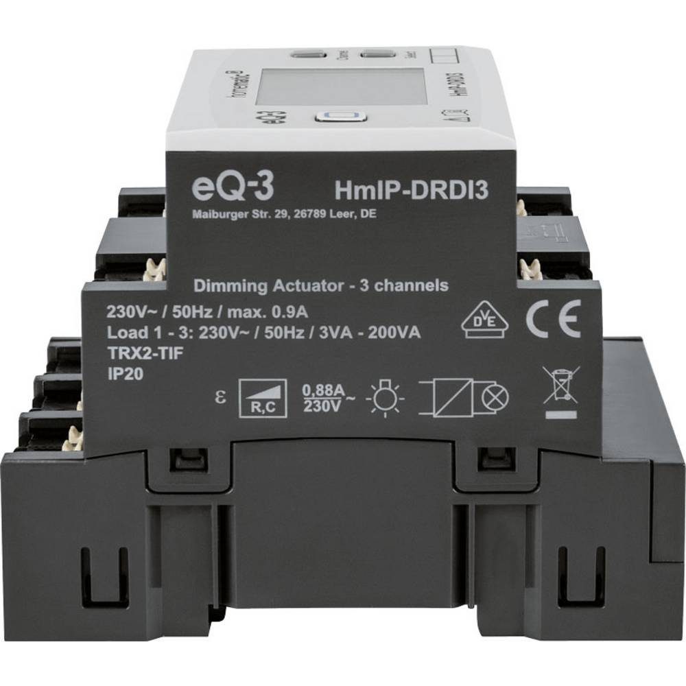 Homematic IP Dimmaktor für Hutschienenmontage - 3-fach Smart-Home-Steuerelement