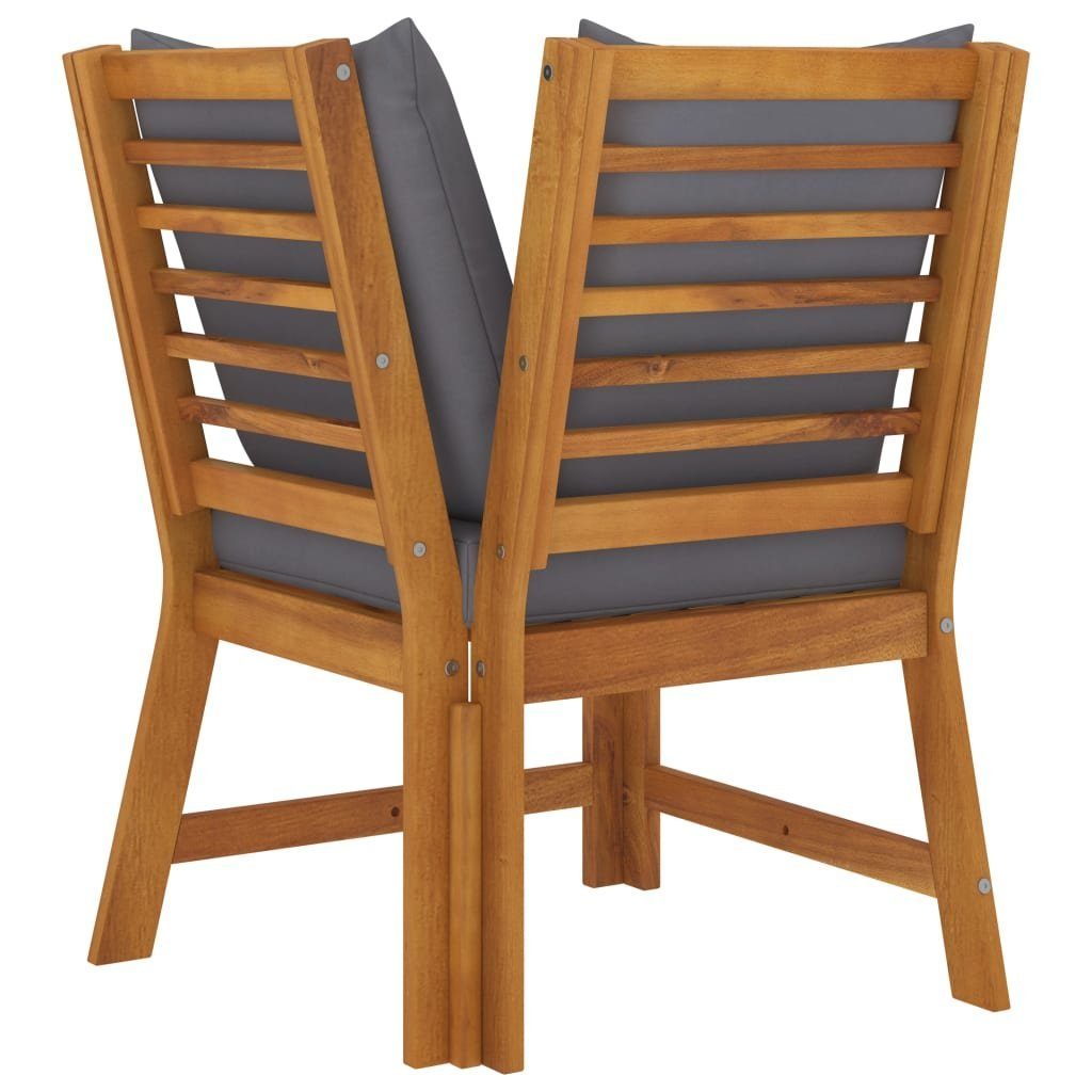 vidaXL Loungesofa 3-tlg. Garten-Lounge-Set mit Dunkelgrauem Kissen Akazienholz, 1 Teile