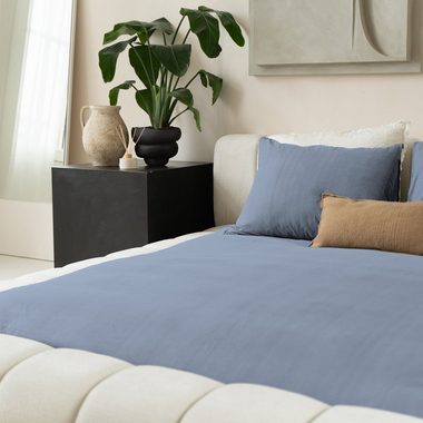 Bettwäsche Denim Stone Washed Bettbezug & Kissenbezüge, Sitheim-Europe, Baumwolle, 2 teilig, 100% Baumwolle