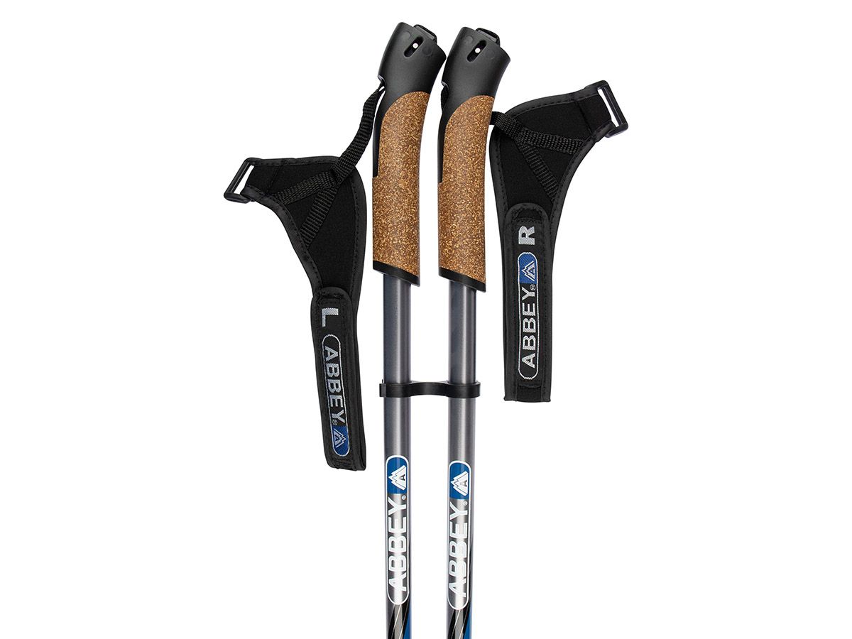 Abbey Alu Nordic Silbergrau/Schwarz Wanderstöcke