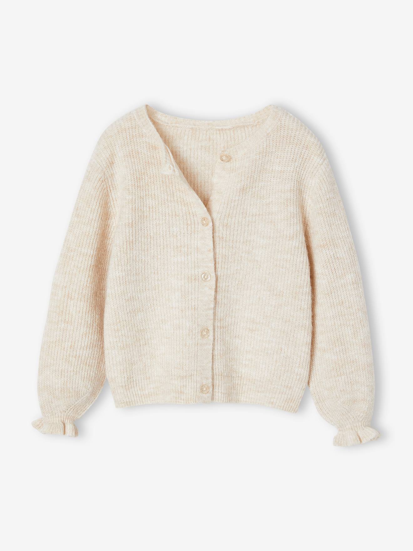 Vertbaudet Flauschiger Mädchen Cardigan - pulver beige