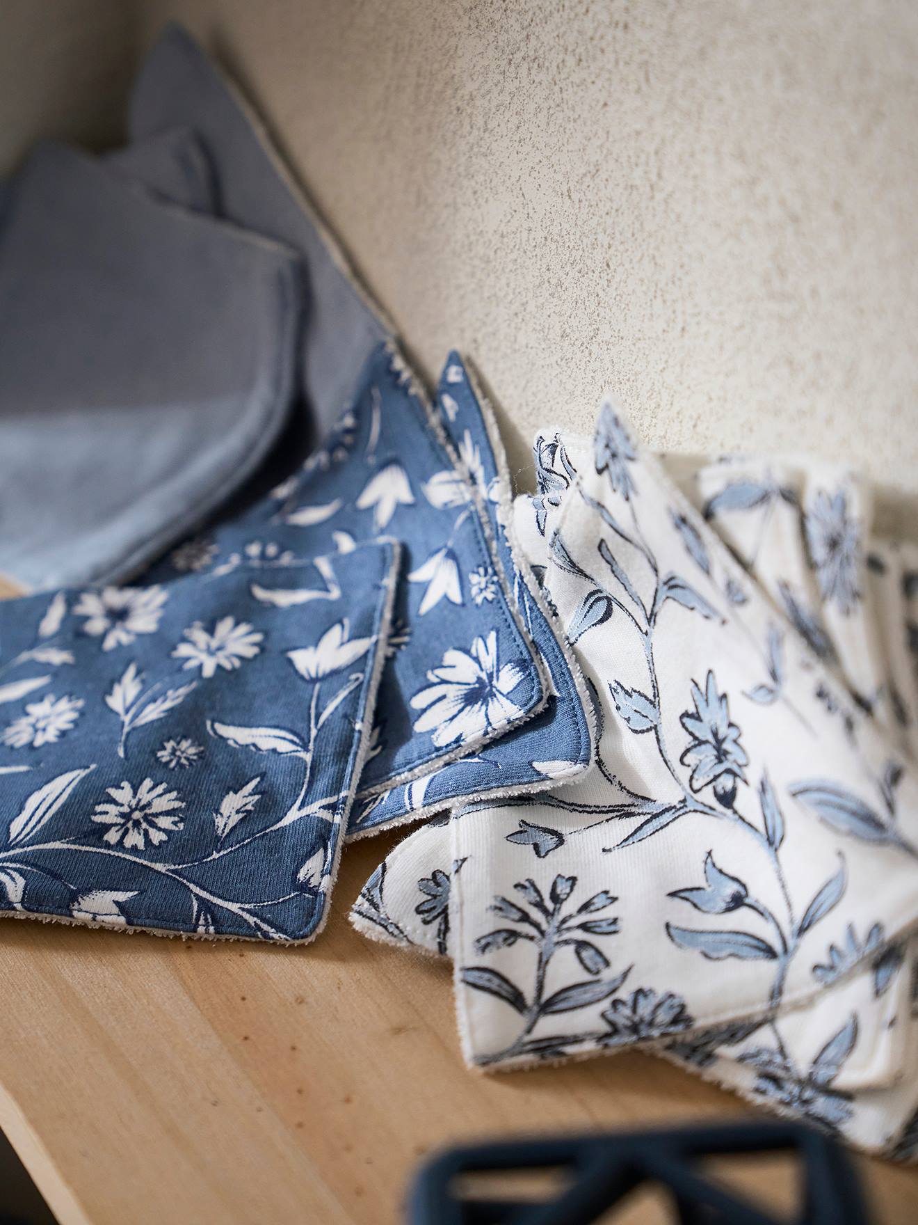 Vertbaudet Bio-Kollektion: 10er-Pack Baby Waschlappen mit Aufbewahrungsbeutel Oeko-Tex - farblich sortiert/provence