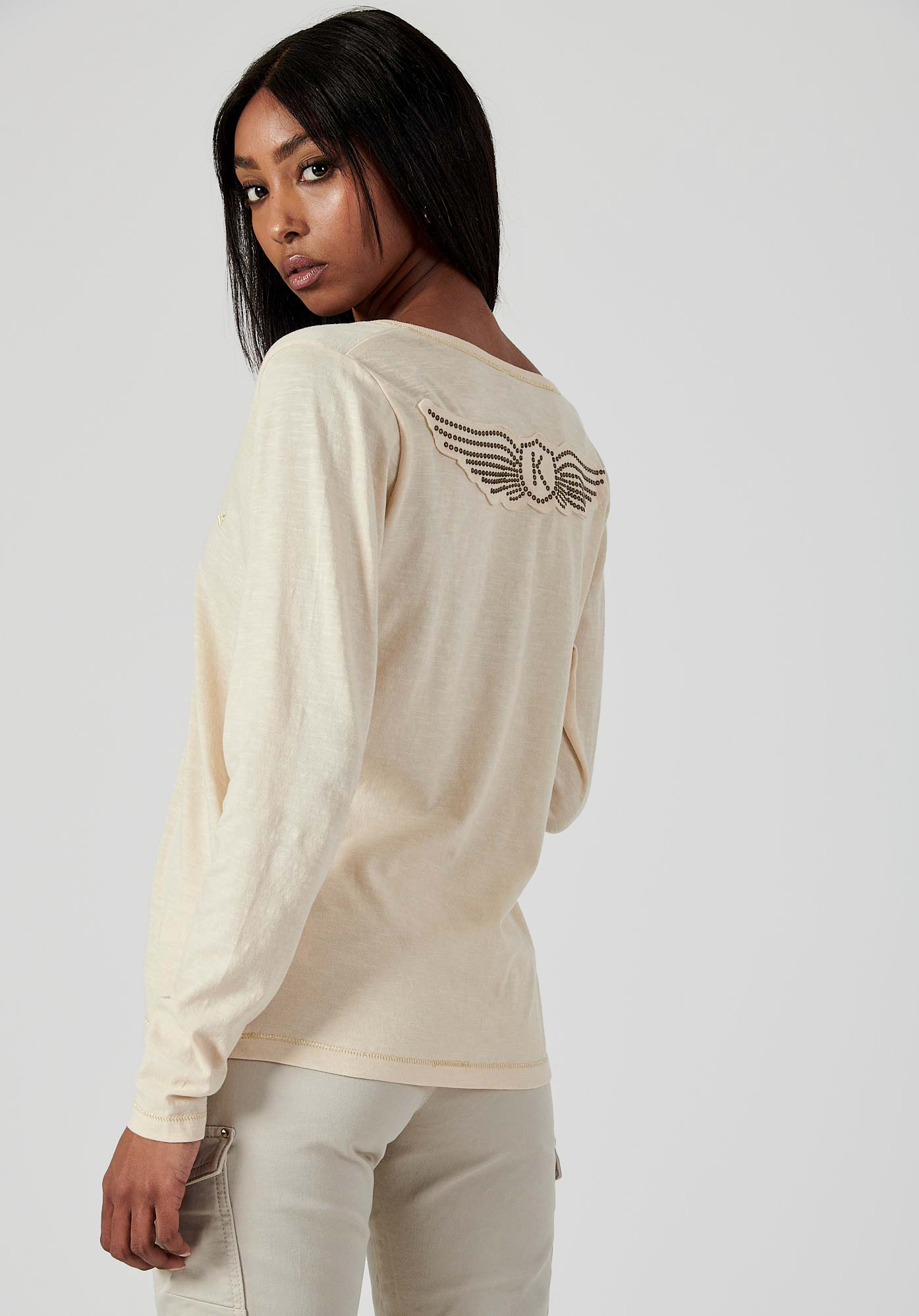 FLORO  T-shirt écru Femme 100% coton