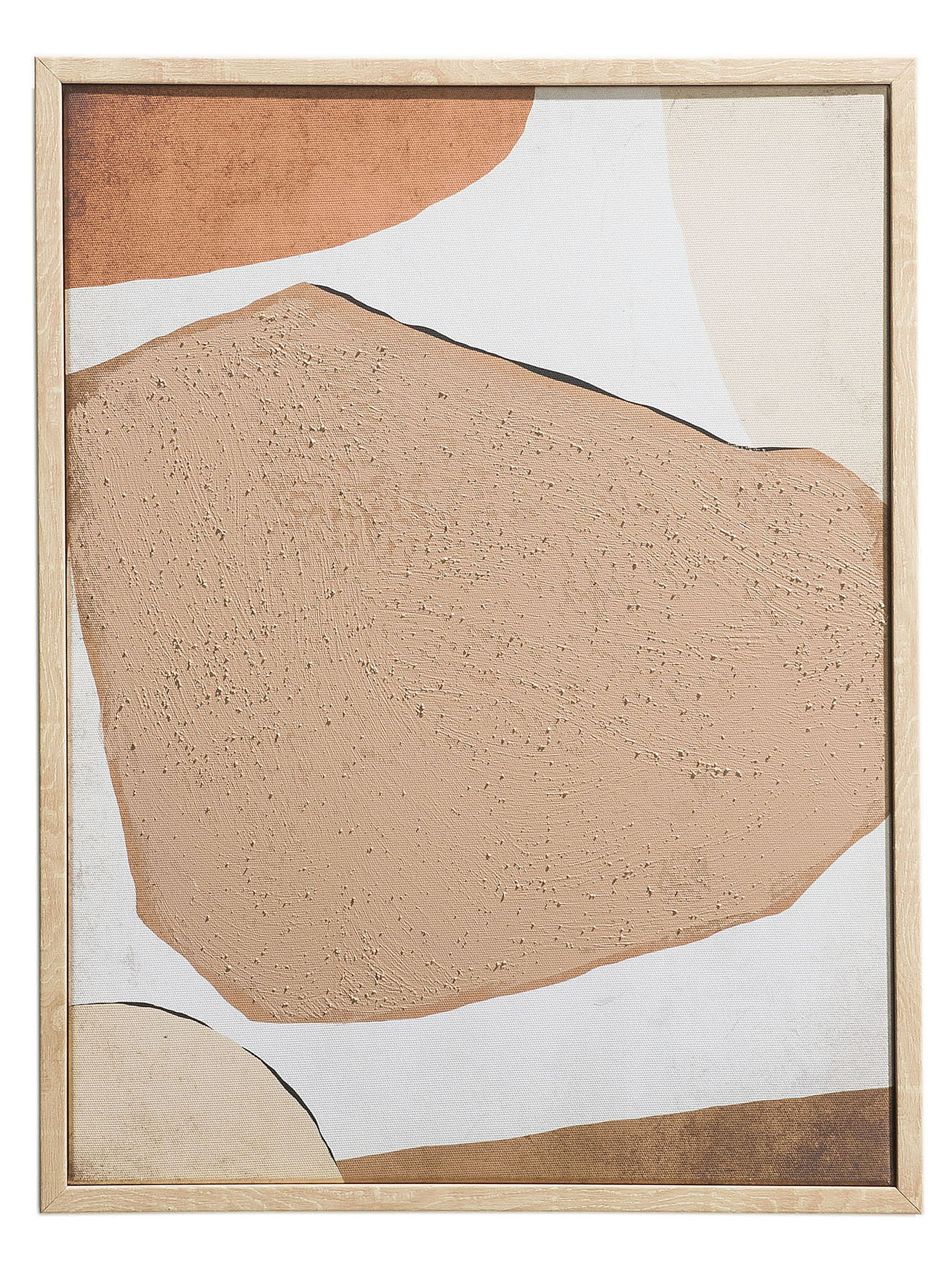 Storea Leinwand-Druck-handbemalt, Dunkelbeige