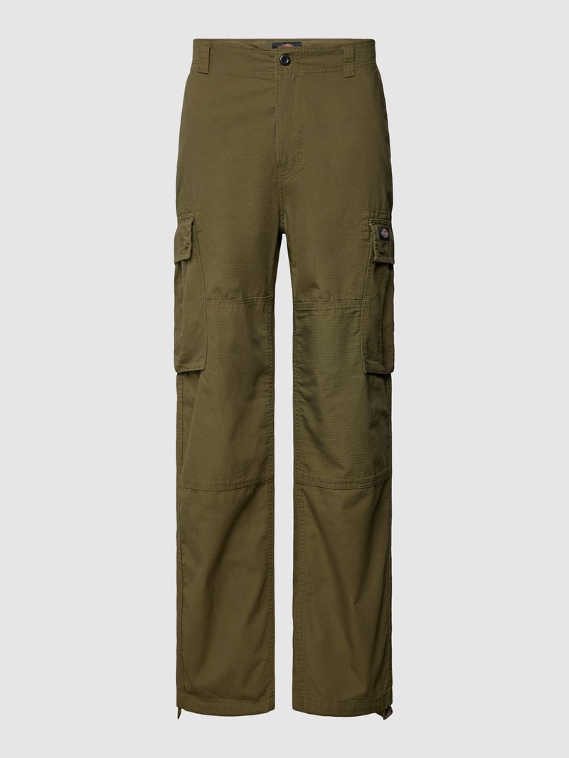 Cargohose mit großen Taschen und Label-Detail in schlamm