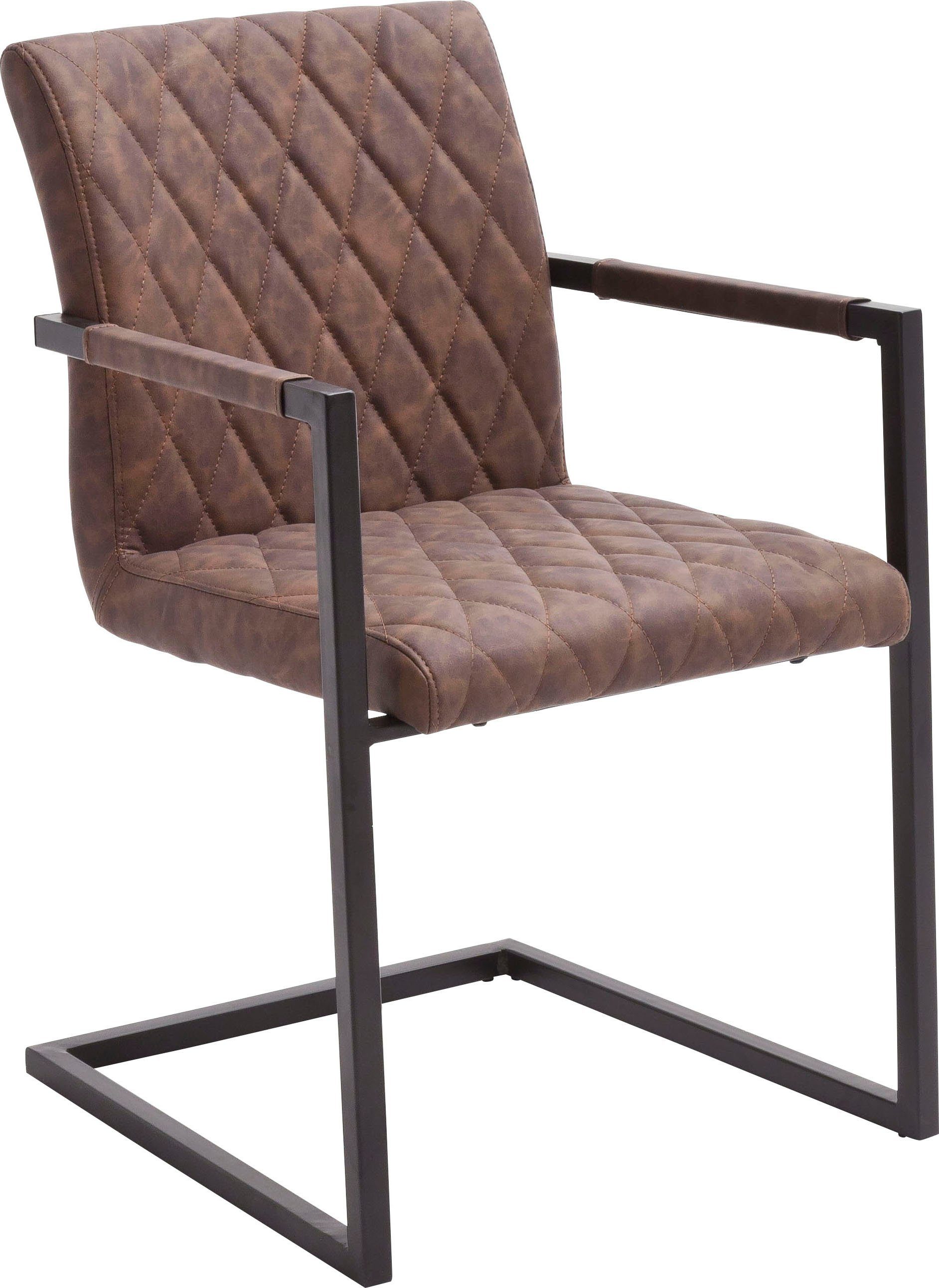 MCA furniture Freischwinger Kian (Set, 2 St), Vintage Kunstleder mit oder ohne Armlehne, Stuhl belastbar bis 120 kg